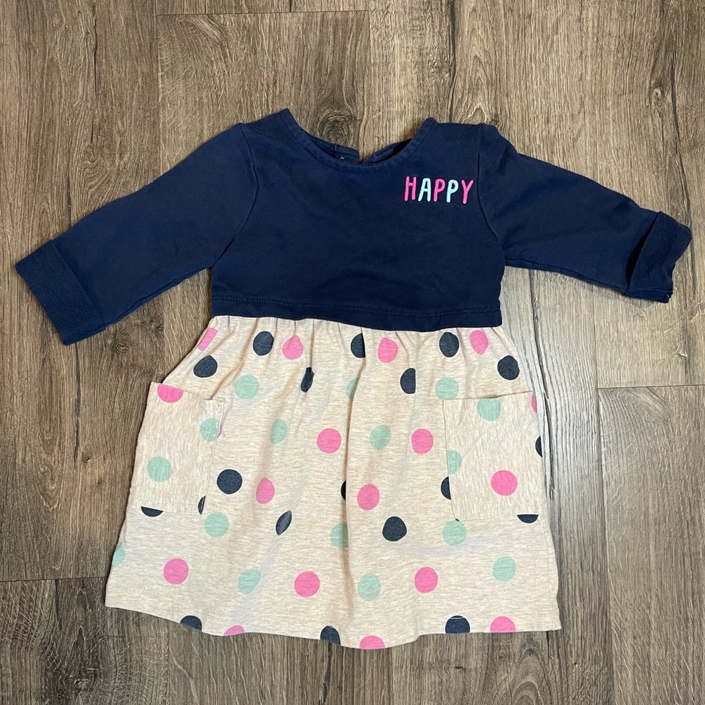 Baby girl quarter sleeve dress with pockets